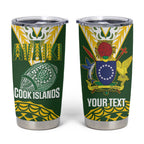 Custom Avaiki Cook Islands Rugby Tumbler Cup Kuki Airani Tatau Green - Aussie Hoodie
