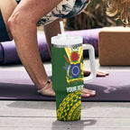 Custom Avaiki Cook Islands Rugby Tumbler With Handle Kuki Airani Tatau Green - Aussie Hoodie
