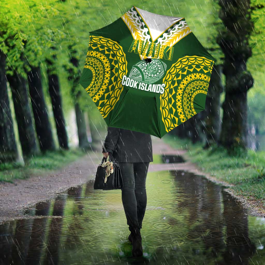 Avaiki Cook Islands Rugby Umbrella Kuki Airani Tatau Green - Aussie Hoodie