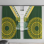 Avaiki Cook Islands Rugby Window Curtain Kuki Airani Tatau Green - Aussie Hoodie