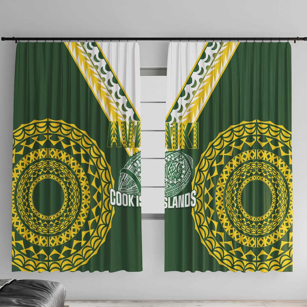 Avaiki Cook Islands Rugby Window Curtain Kuki Airani Tatau Green - Aussie Hoodie