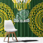 Avaiki Cook Islands Rugby Window Curtain Kuki Airani Tatau Green - Aussie Hoodie