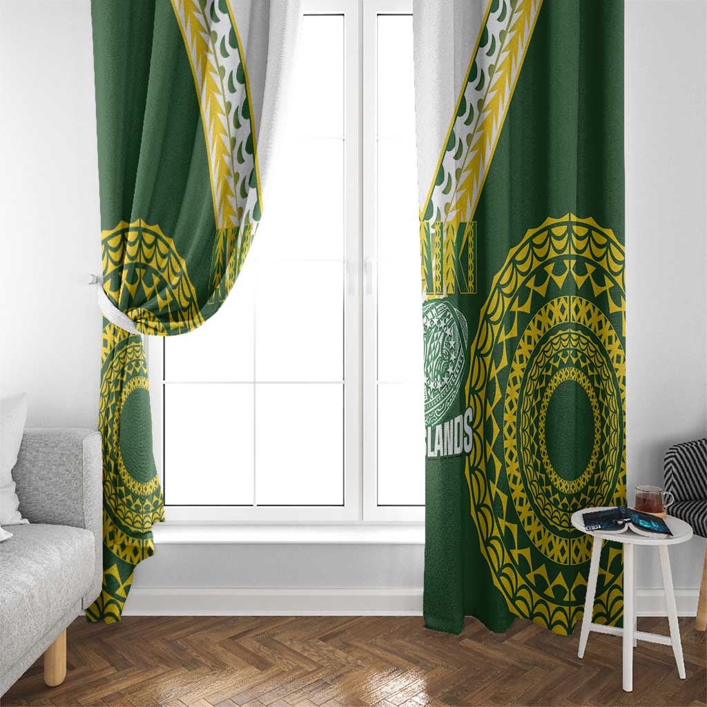 Avaiki Cook Islands Rugby Window Curtain Kuki Airani Tatau Green - Aussie Hoodie