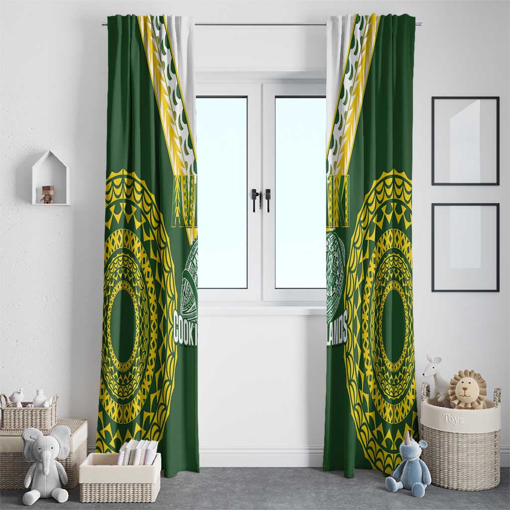 Avaiki Cook Islands Rugby Window Curtain Kuki Airani Tatau Green - Aussie Hoodie