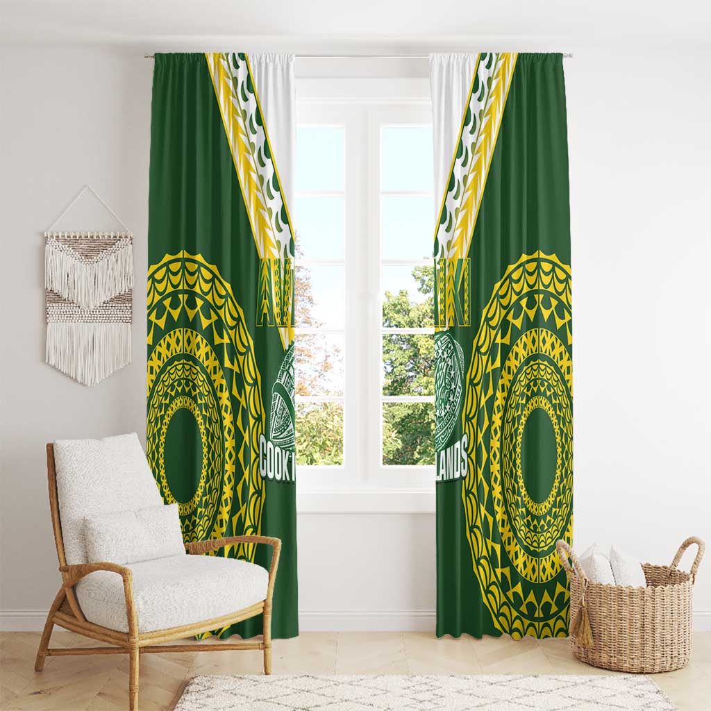 Avaiki Cook Islands Rugby Window Curtain Kuki Airani Tatau Green - Aussie Hoodie