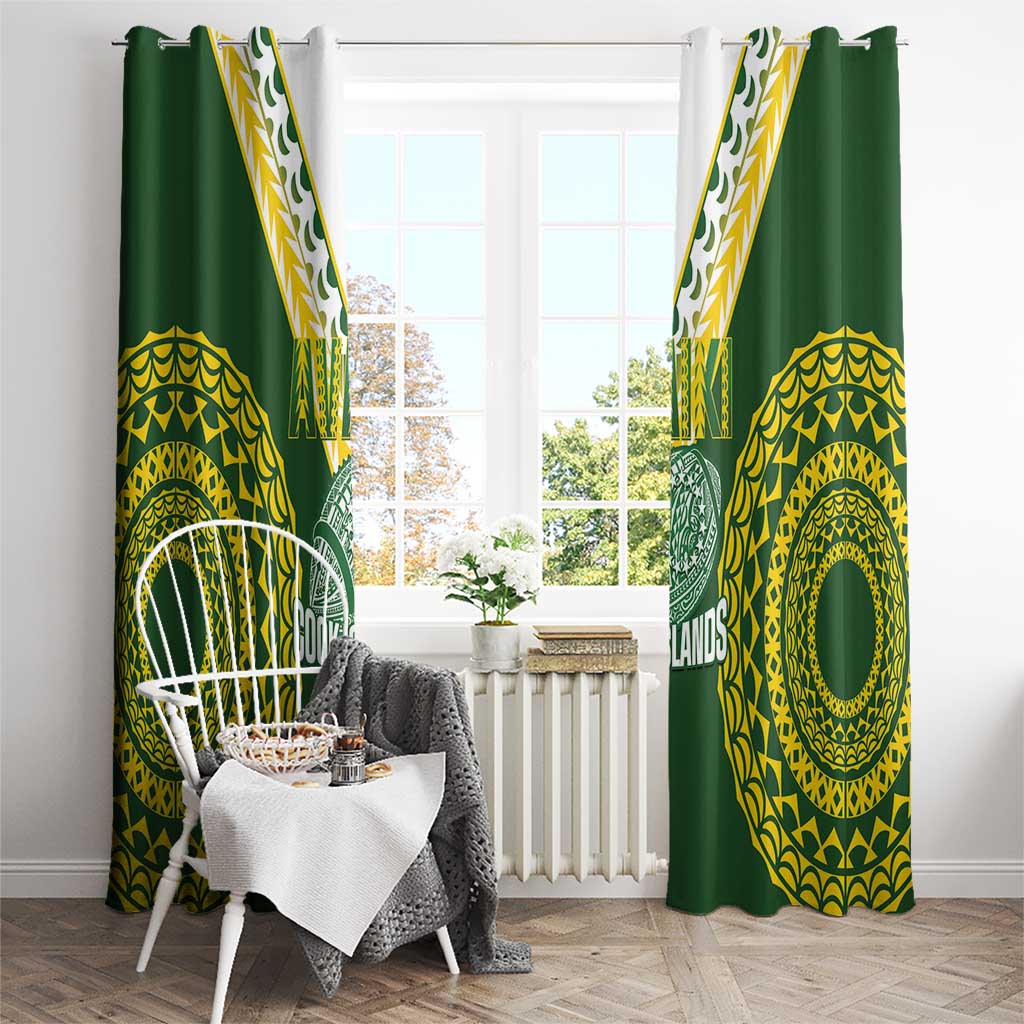 Avaiki Cook Islands Rugby Window Curtain Kuki Airani Tatau Green - Aussie Hoodie