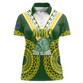 Custom Avaiki Cook Islands Rugby Women Polo Shirt Kuki Airani Tatau Green - Aussie Hoodie