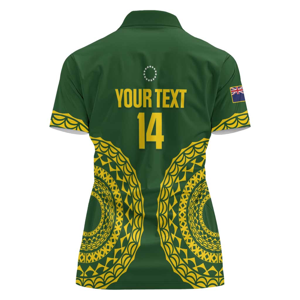 Custom Avaiki Cook Islands Rugby Women Polo Shirt Kuki Airani Tatau Green - Aussie Hoodie