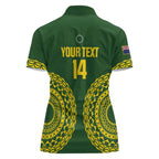 Custom Avaiki Cook Islands Rugby Women Polo Shirt Kuki Airani Tatau Green - Aussie Hoodie
