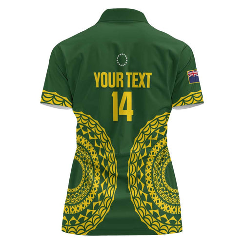 Custom Avaiki Cook Islands Rugby Women Polo Shirt Kuki Airani Tatau Green - Aussie Hoodie