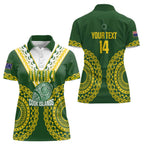 Custom Avaiki Cook Islands Rugby Women Polo Shirt Kuki Airani Tatau Green - Aussie Hoodie