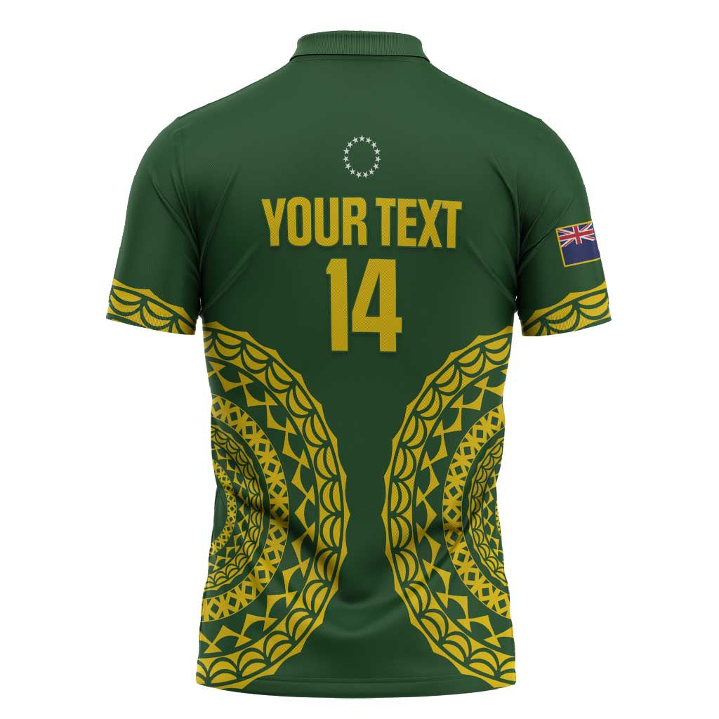 Custom Avaiki Cook Islands Rugby Zipper Polo Shirt Kuki Airani Tatau Green - Aussie Hoodie
