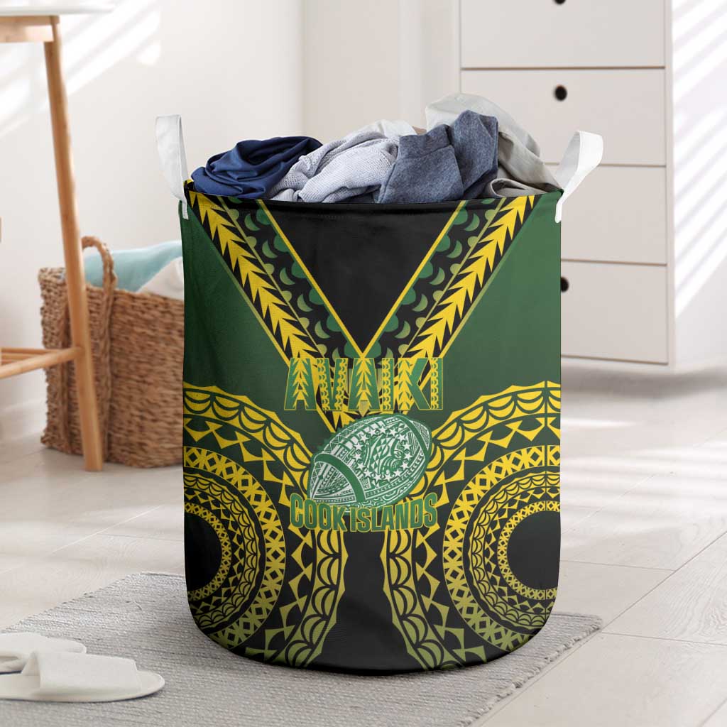 Avaiki Cook Islands Rugby Laundry Basket Kuki Airani Tatau Black - Aussie Hoodie