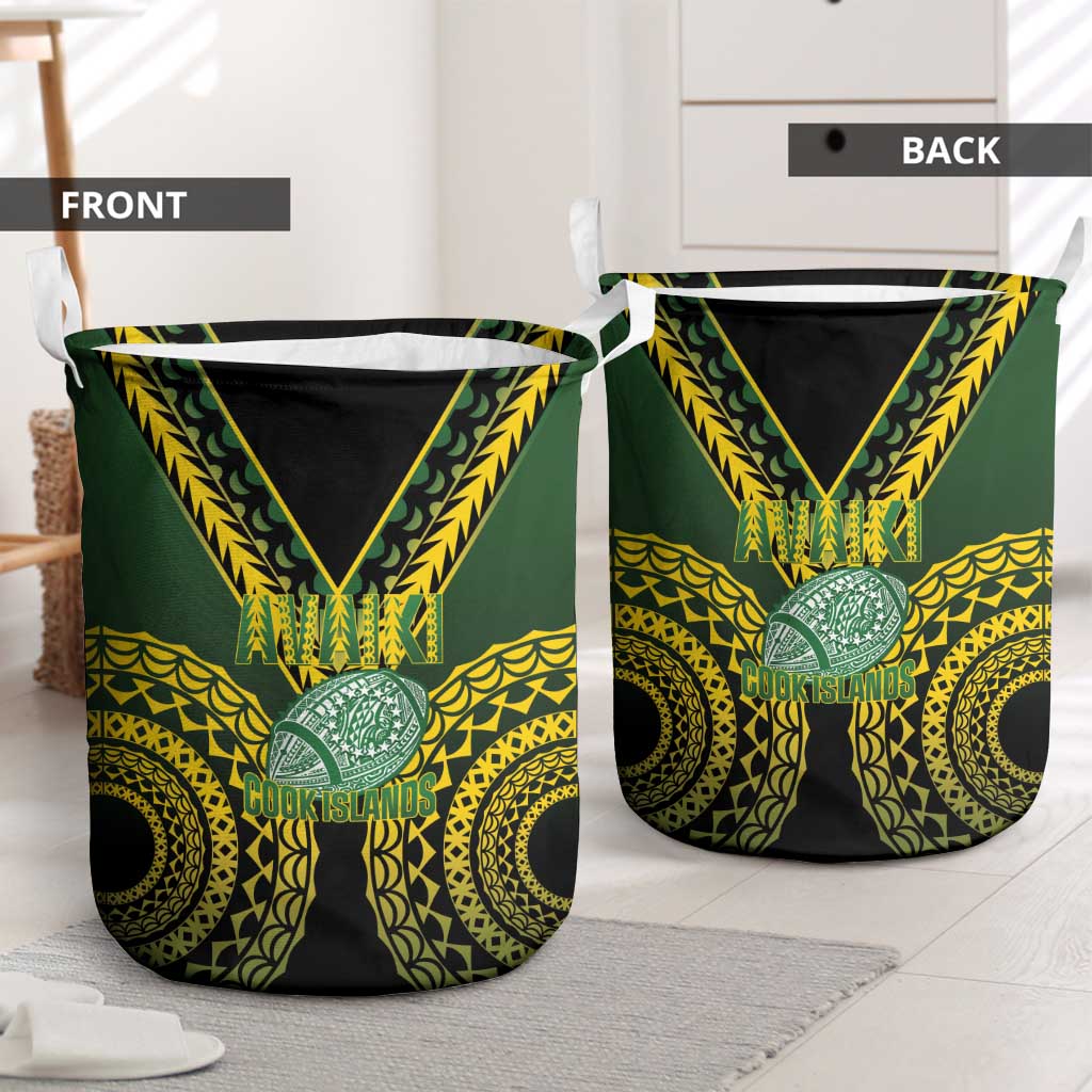 Avaiki Cook Islands Rugby Laundry Basket Kuki Airani Tatau Black - Aussie Hoodie