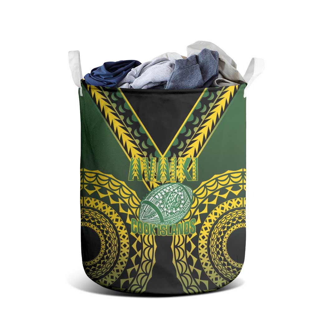 Avaiki Cook Islands Rugby Laundry Basket Kuki Airani Tatau Black - Aussie Hoodie