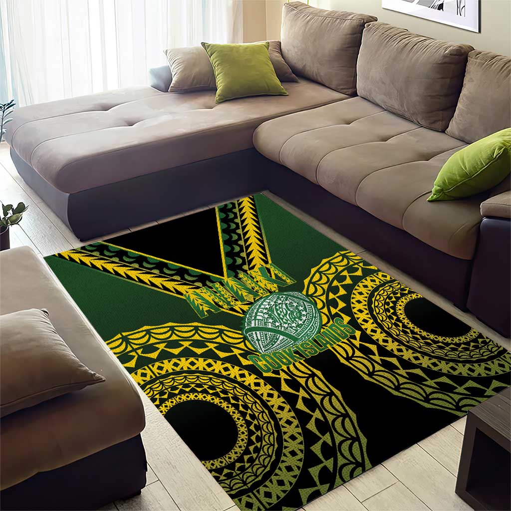 Avaiki Cook Islands Rugby Area Rug Kuki Airani Tatau Black - Aussie Hoodie