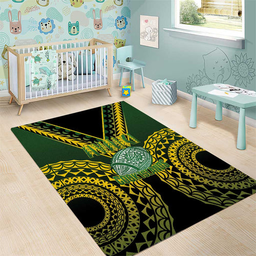 Avaiki Cook Islands Rugby Area Rug Kuki Airani Tatau Black - Aussie Hoodie