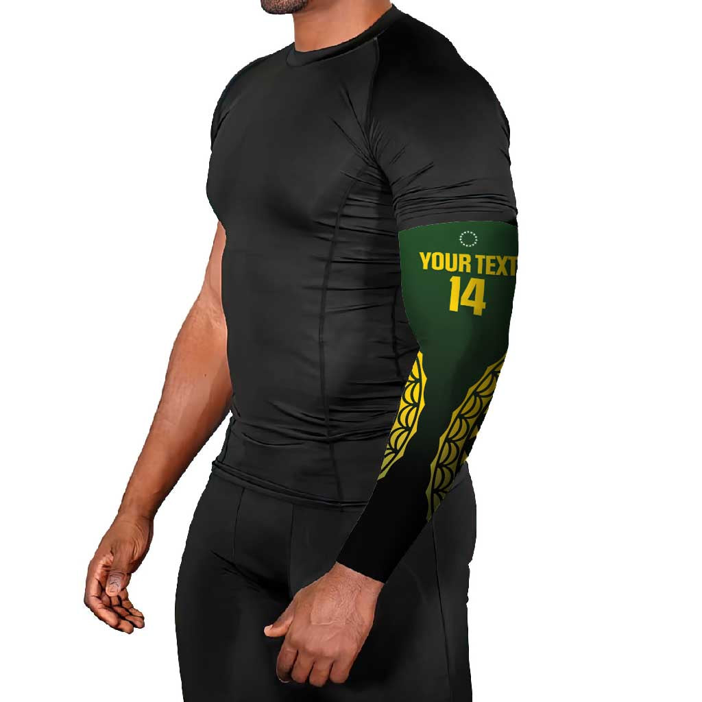 Custom Avaiki Cook Islands Rugby Arm Sleeves Kuki Airani Tatau Black - Aussie Hoodie