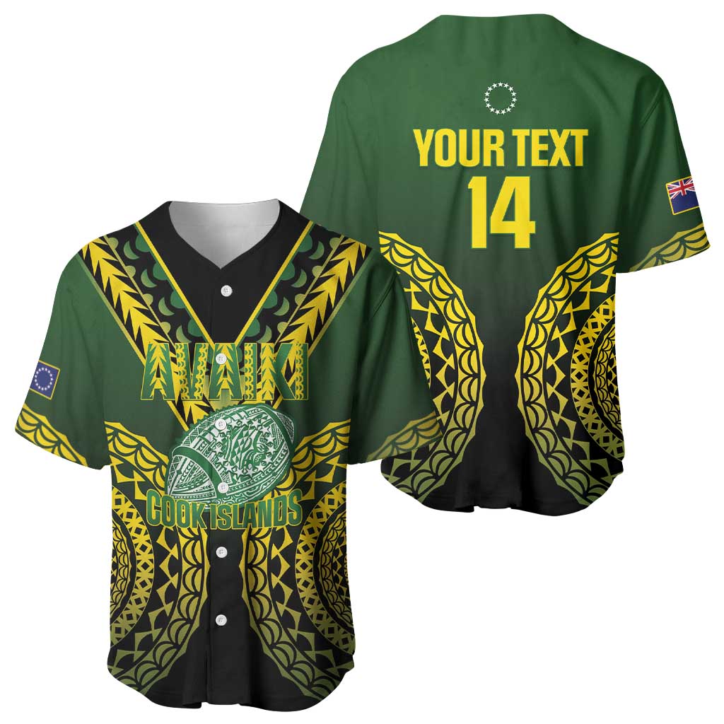 Custom Avaiki Cook Islands Rugby Baseball Jersey Kuki Airani Tatau Black - Aussie Hoodie