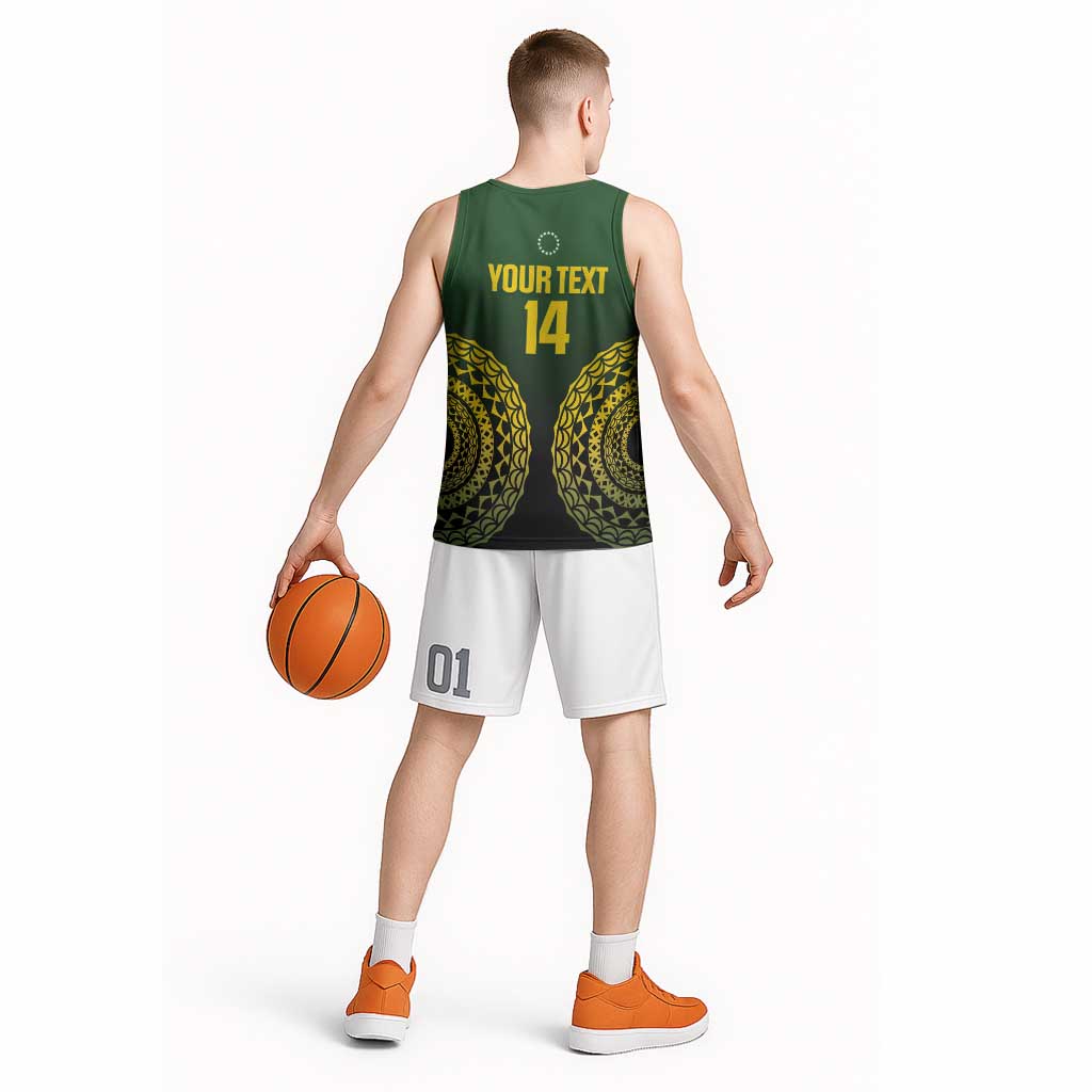 Custom Avaiki Cook Islands Rugby Basketball Jersey Kuki Airani Tatau Black - Aussie Hoodie