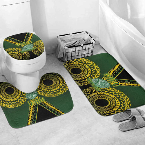 Avaiki Cook Islands Rugby Bathroom Set Kuki Airani Tatau Black - Aussie Hoodie