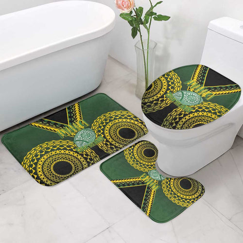 Avaiki Cook Islands Rugby Bathroom Set Kuki Airani Tatau Black - Aussie Hoodie