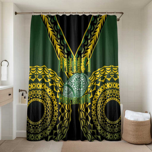 Avaiki Cook Islands Rugby Bathroom Set Kuki Airani Tatau Black - Aussie Hoodie