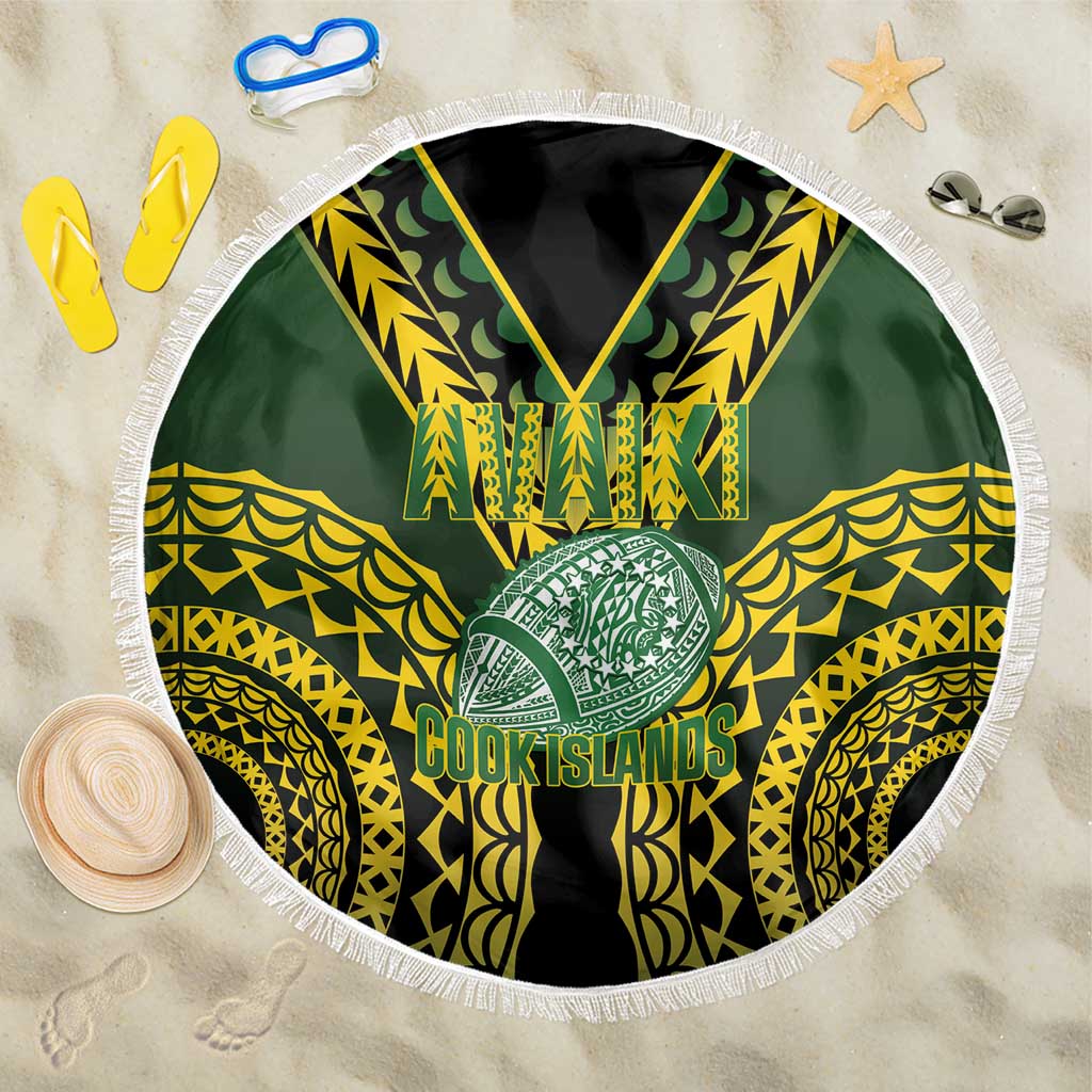 Avaiki Cook Islands Rugby Beach Blanket Kuki Airani Tatau Black - Aussie Hoodie