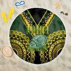 Avaiki Cook Islands Rugby Beach Blanket Kuki Airani Tatau Black - Aussie Hoodie