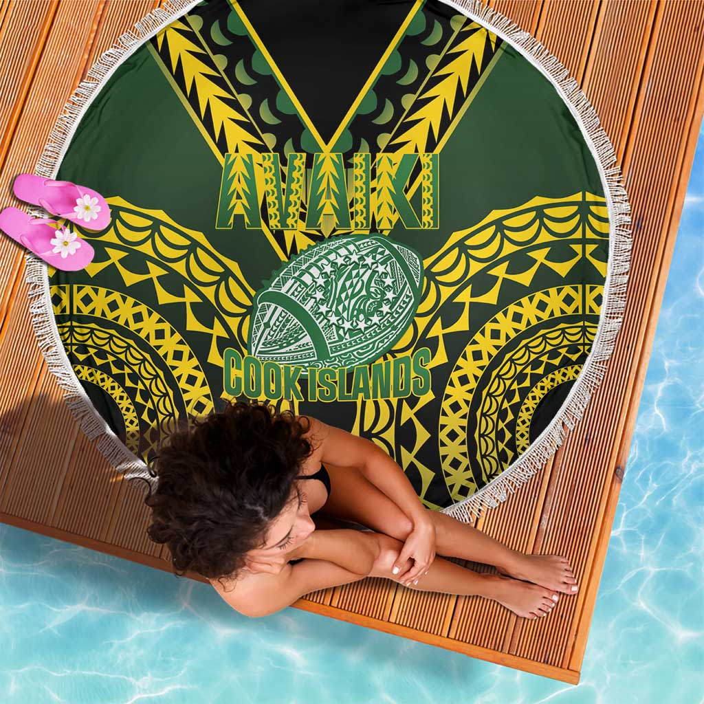Avaiki Cook Islands Rugby Beach Blanket Kuki Airani Tatau Black - Aussie Hoodie