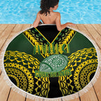 Avaiki Cook Islands Rugby Beach Blanket Kuki Airani Tatau Black - Aussie Hoodie
