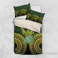 Avaiki Cook Islands Rugby Bedding Set Kuki Airani Tatau Black - Aussie Hoodie