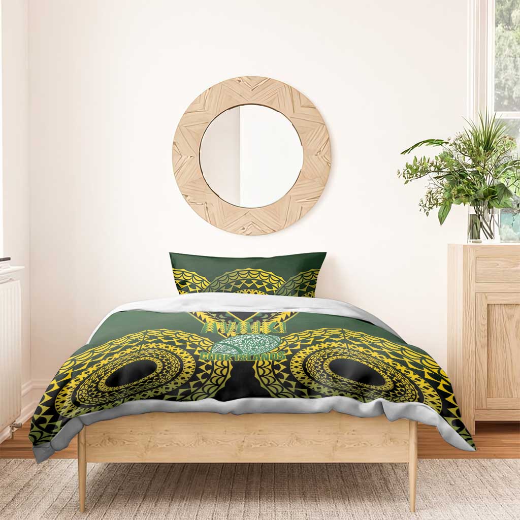 Avaiki Cook Islands Rugby Bedding Set Kuki Airani Tatau Black - Aussie Hoodie