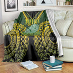 Avaiki Cook Islands Rugby Blanket Kuki Airani Tatau Black - Aussie Hoodie