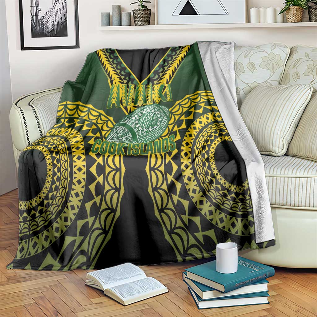Avaiki Cook Islands Rugby Blanket Kuki Airani Tatau Black - Aussie Hoodie
