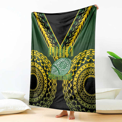 Avaiki Cook Islands Rugby Blanket Kuki Airani Tatau Black - Aussie Hoodie