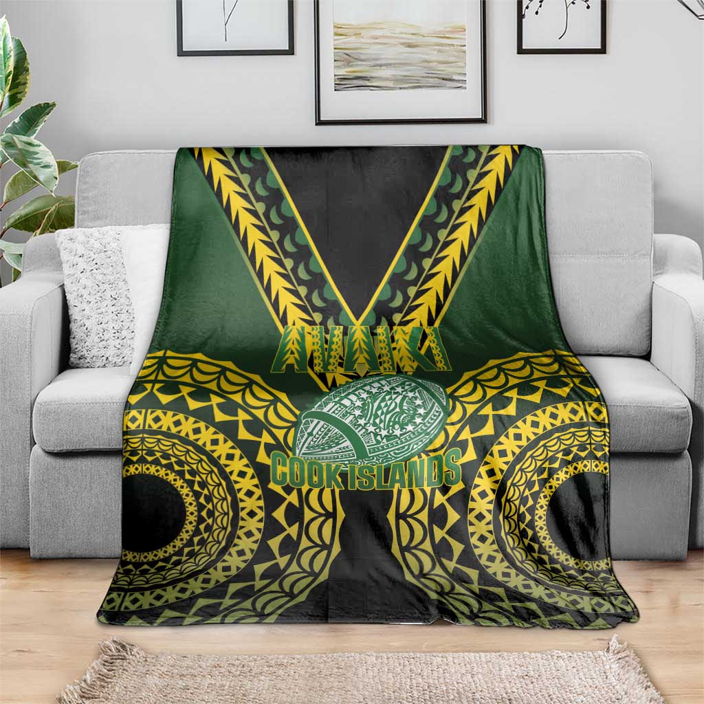 Avaiki Cook Islands Rugby Blanket Kuki Airani Tatau Black - Aussie Hoodie