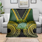 Avaiki Cook Islands Rugby Blanket Kuki Airani Tatau Black - Aussie Hoodie
