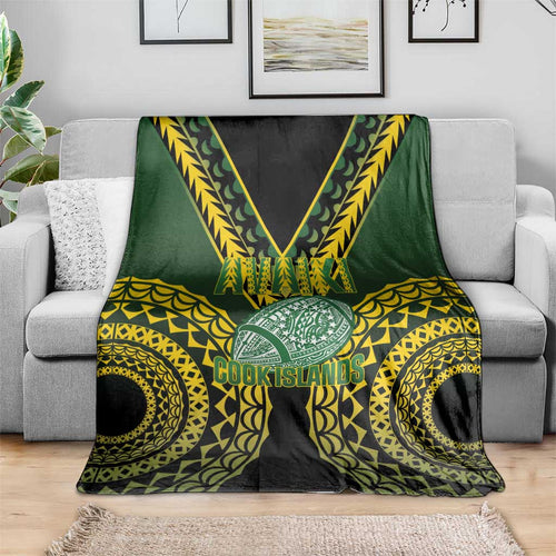 Avaiki Cook Islands Rugby Blanket Kuki Airani Tatau Black - Aussie Hoodie