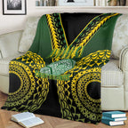 Avaiki Cook Islands Rugby Blanket Kuki Airani Tatau Black - Aussie Hoodie