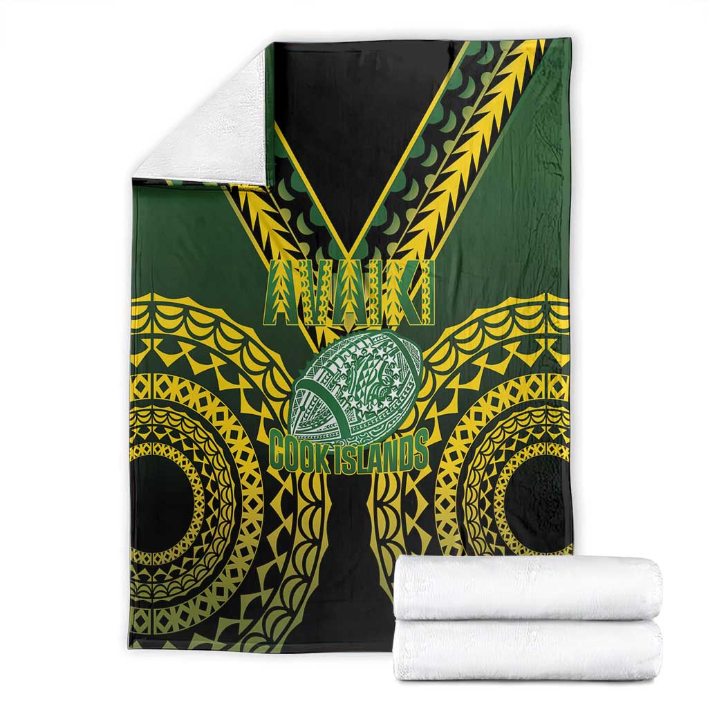 Avaiki Cook Islands Rugby Blanket Kuki Airani Tatau Black - Aussie Hoodie