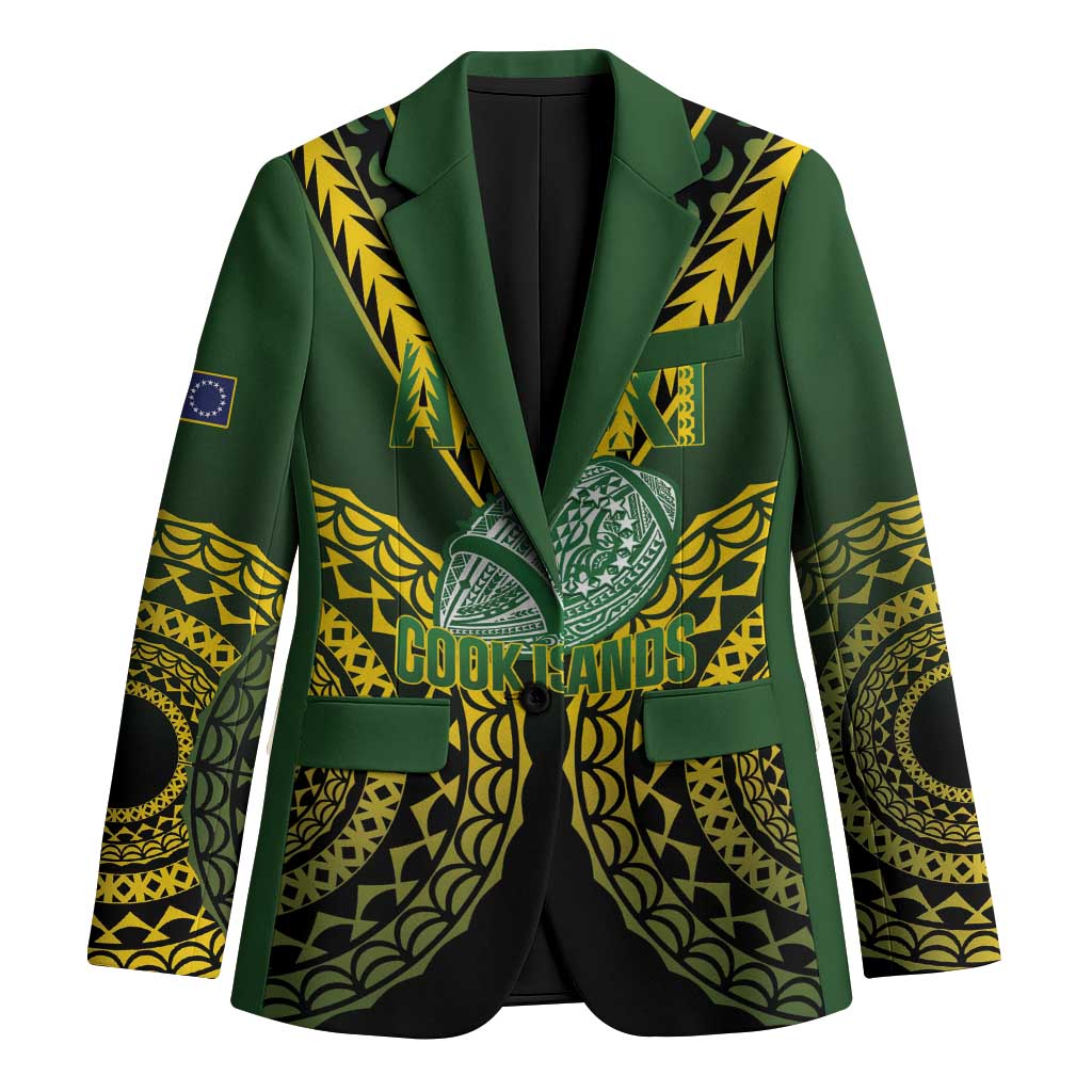 Custom Avaiki Cook Islands Rugby Blazer Kuki Airani Tatau Black - Aussie Hoodie