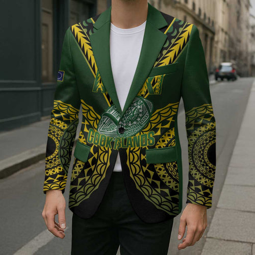 Custom Avaiki Cook Islands Rugby Blazer Kuki Airani Tatau Black - Aussie Hoodie