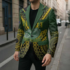 Custom Avaiki Cook Islands Rugby Blazer Kuki Airani Tatau Black - Aussie Hoodie