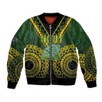 Custom Avaiki Cook Islands Rugby Bomber Jacket Kuki Airani Tatau Black - Aussie Hoodie