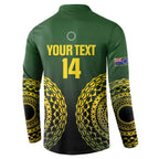 Custom Avaiki Cook Islands Rugby Button Sweatshirt Kuki Airani Tatau Black - Aussie Hoodie