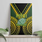 Avaiki Cook Islands Rugby Canvas Wall Art Kuki Airani Tatau Black - Aussie Hoodie