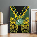 Avaiki Cook Islands Rugby Canvas Wall Art Kuki Airani Tatau Black - Aussie Hoodie