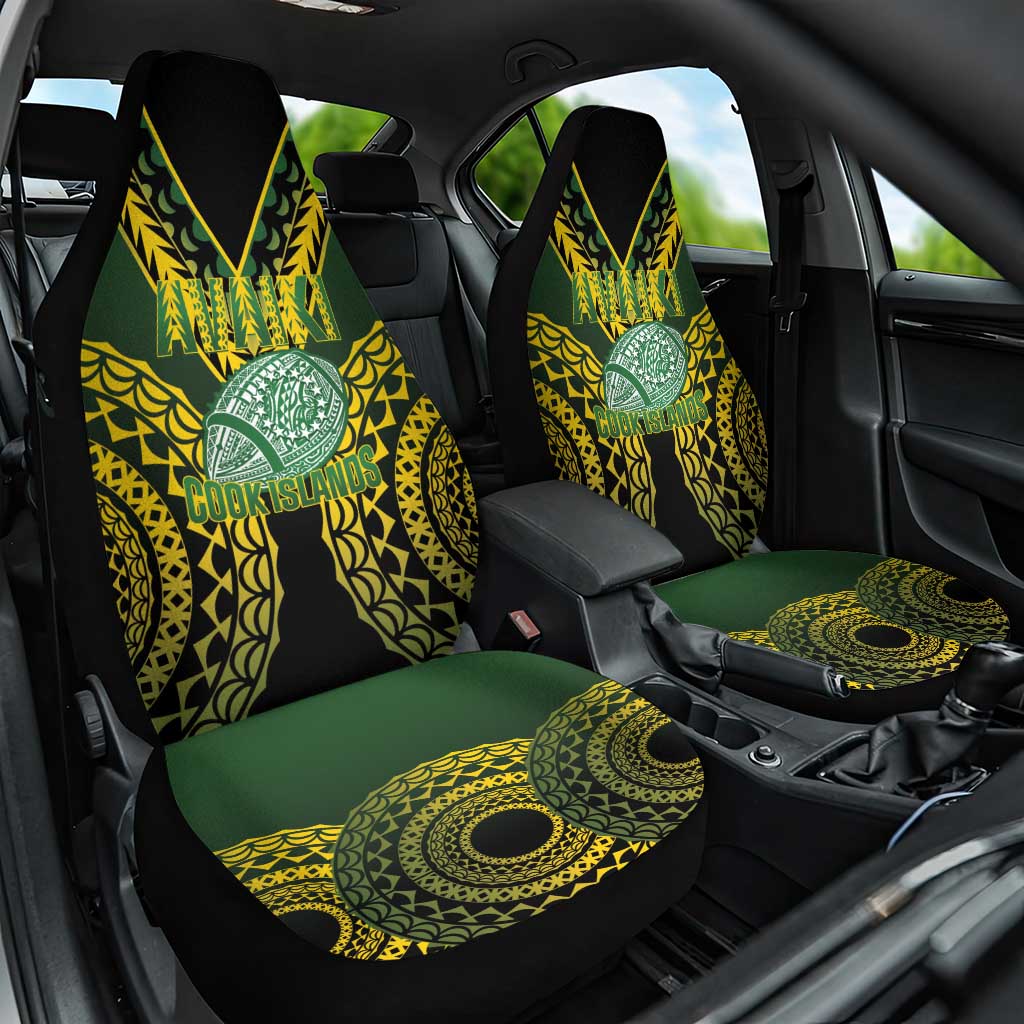 Avaiki Cook Islands Rugby Car Seat Cover Kuki Airani Tatau Black - Aussie Hoodie