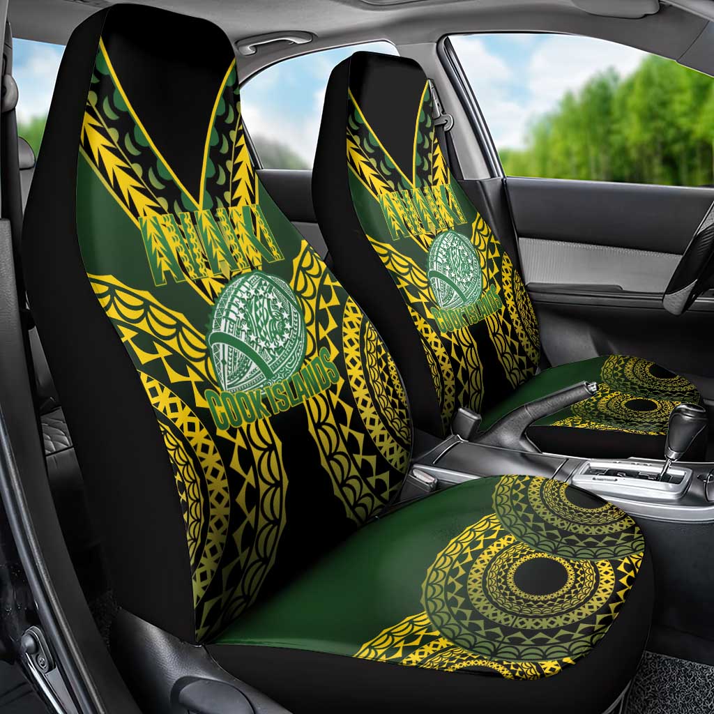 Avaiki Cook Islands Rugby Car Seat Cover Kuki Airani Tatau Black - Aussie Hoodie